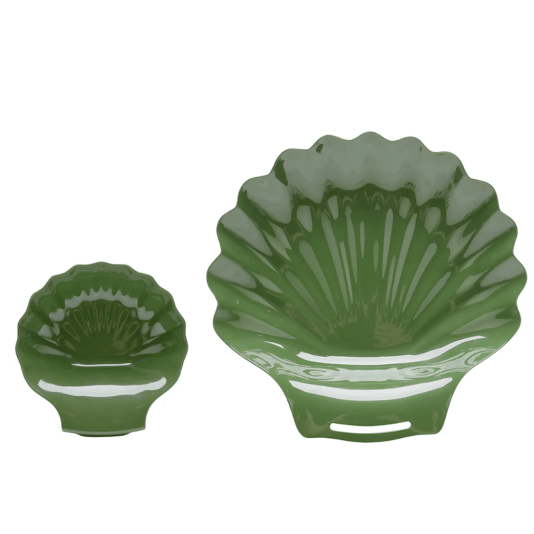 Kit Petisqueiras Concha Verde 2 Pecas - Entrecasa Kit Petisqueiras Concha Verde 2 Pecas - Entrecasa